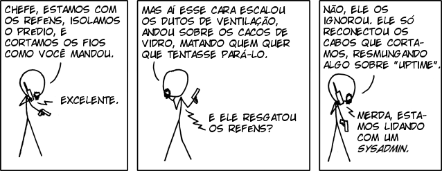 O estranho senso de dever que os administradores de sistemas realmente bons tem pode chegar perto da socipatia, mas é legal saber que eles separam as forças das trevas e os servidores do seu blog de gatos.