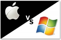 Apple VS Microsoft (logos)